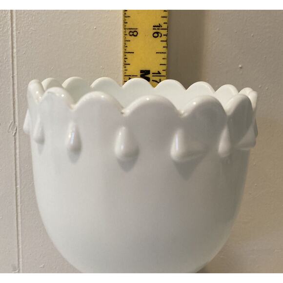 Vintage Indiana Glass Teardrop Milk Glass Footed 7" Goblet Chalice Vase Compote - Picture 10 of 11